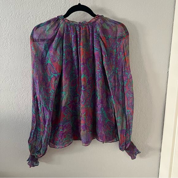 Ramy Brook Funky Floral Print Blouse - Picture 5 of 8